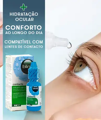 + Hidratação ocular e conforto ao longo do dia Blink Contacts